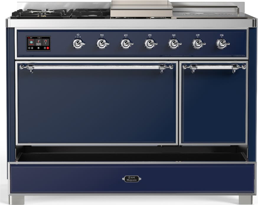 Ilve UM48FSQNR3MBCLP Midnight Blue With Chrome Trim, Liquid Propane