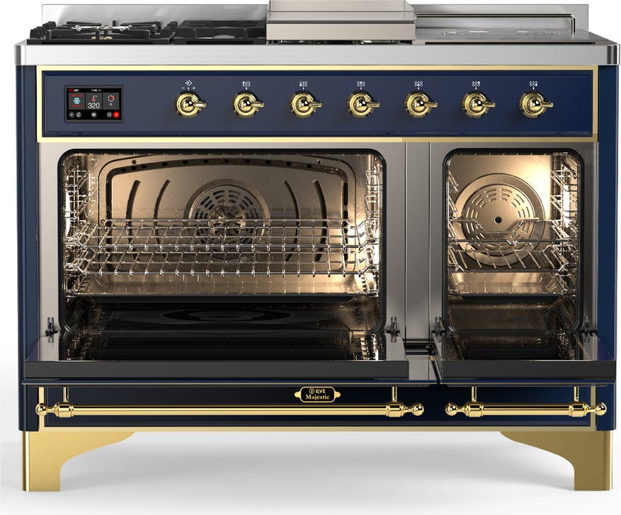 Ilve UM48FSQNR3MBGLP Midnight Blue With Brass Trim, Liquid Propane