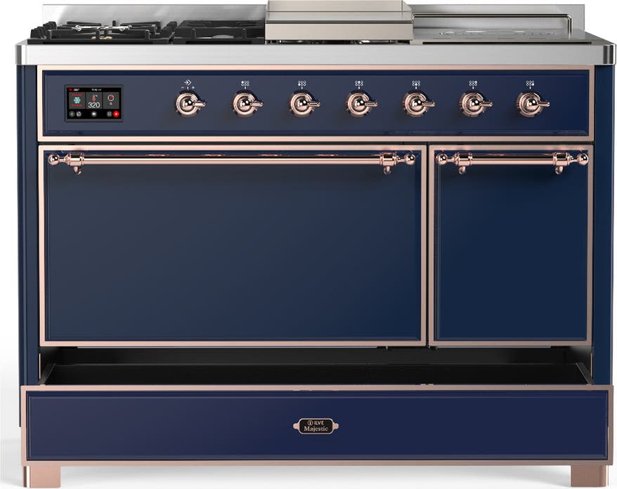 Ilve UM48FSQNR3MBP Midnight Blue With Copper Trim, Natural Gas