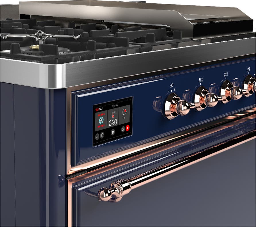 Ilve UM48FSQNR3MBP Midnight Blue With Copper Trim, Natural Gas