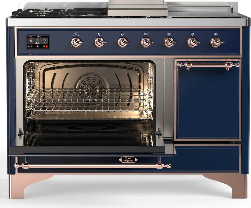 Ilve UM48FSQNR3MBPLP Midnight Blue With Copper Trim, Liquid Propane