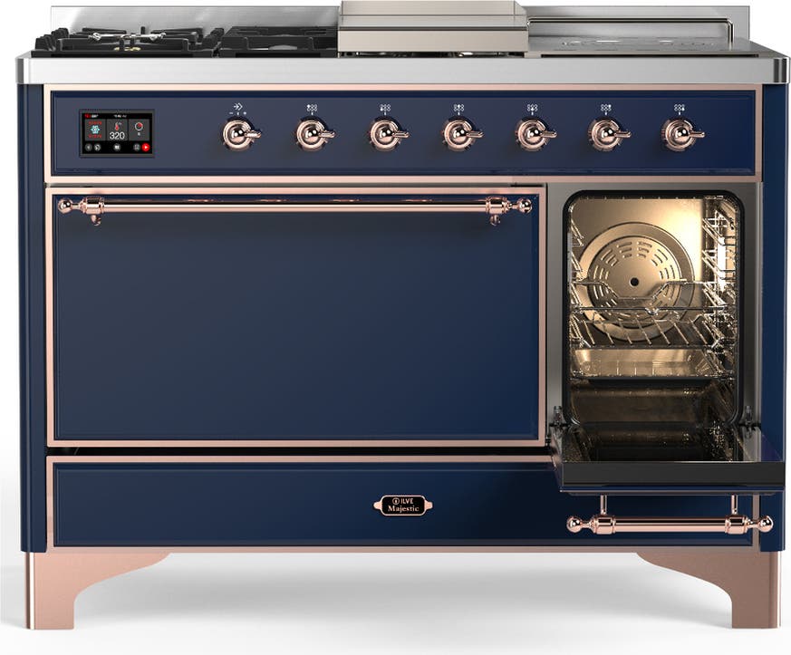 Ilve UM48FSQNR3MBPLP Midnight Blue With Copper Trim, Liquid Propane