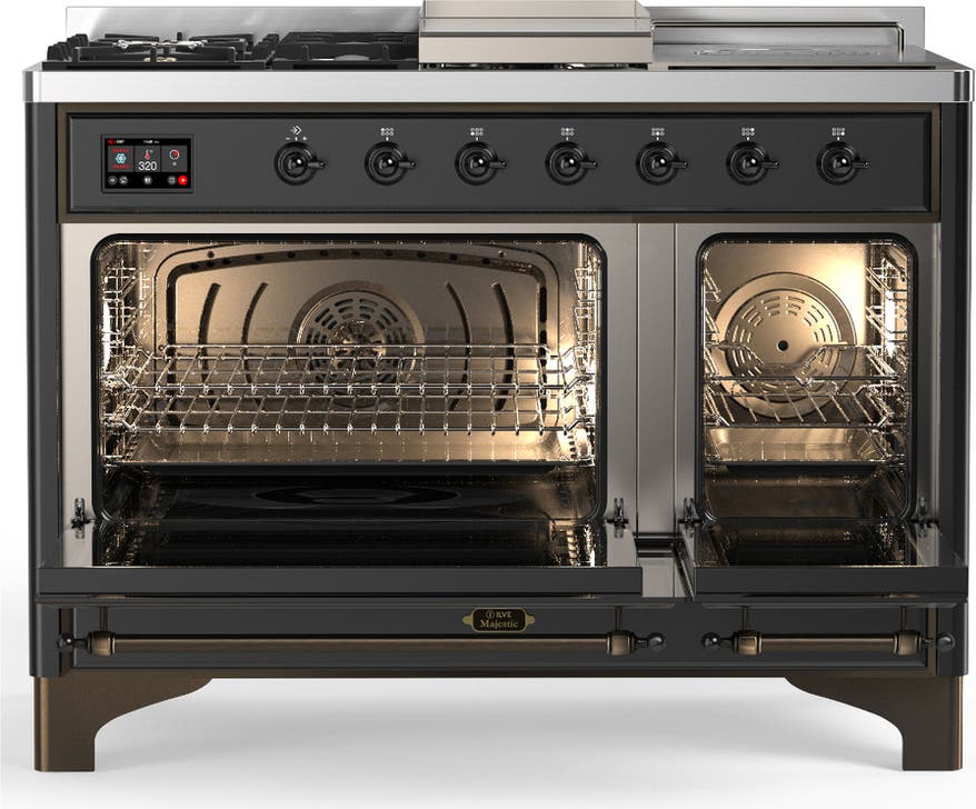 Ilve UM48FSQNR3MGBLP Matte Graphite With Burnished Trim, Liquid Propane