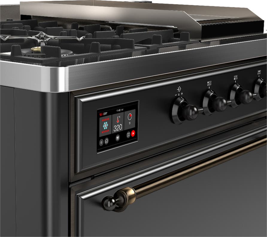Ilve UM48FSQNR3MGBLP Matte Graphite With Burnished Trim, Liquid Propane