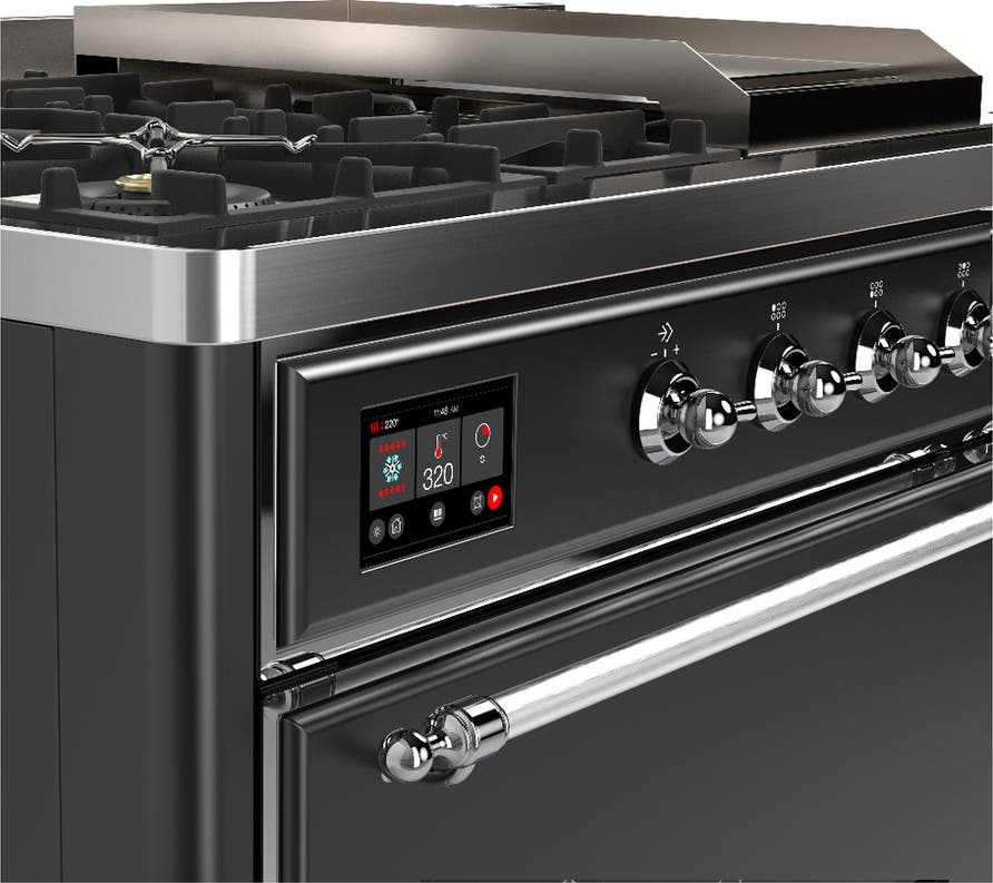 Ilve UM48FSQNR3MGC Matte Graphite With Chrome Trim, Natural Gas