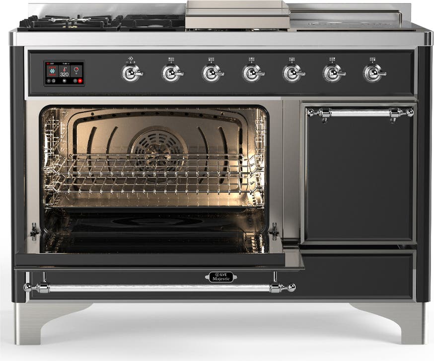 Ilve UM48FSQNR3MGCLP Matte Graphite With Chrome Trim, Liquid Propane