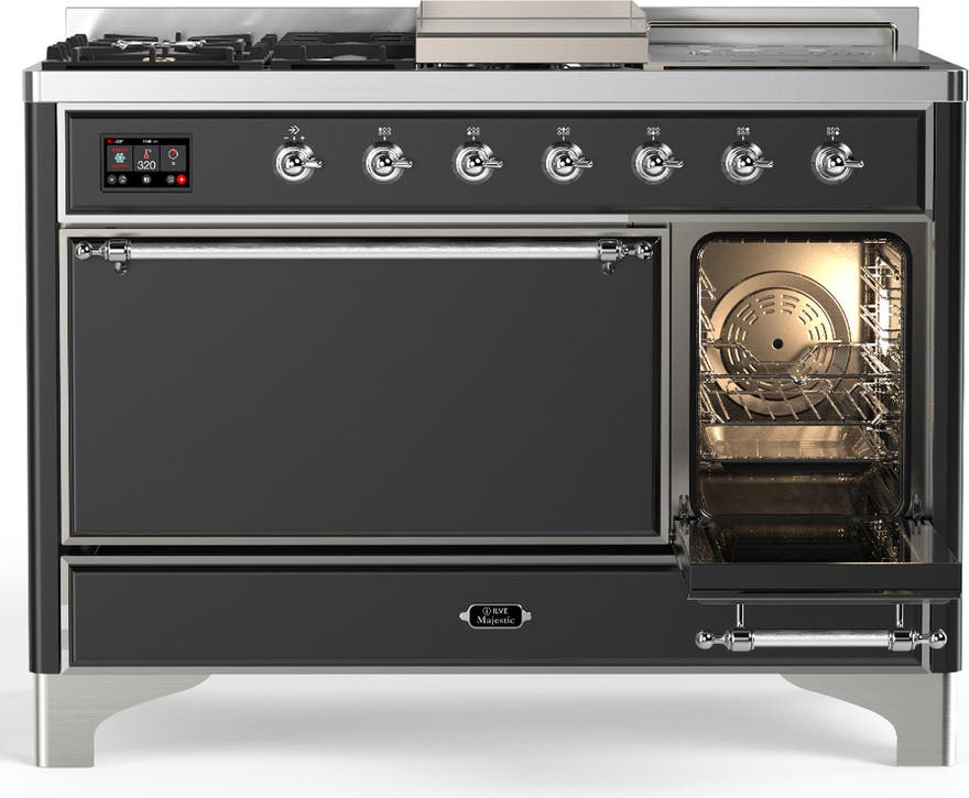 Ilve UM48FSQNR3MGCLP Matte Graphite With Chrome Trim, Liquid Propane