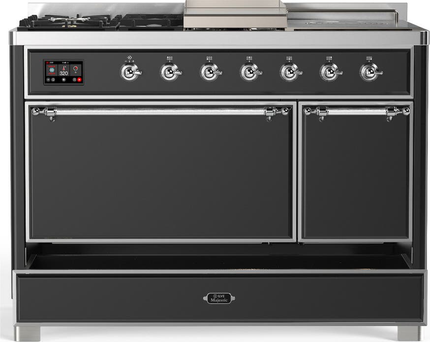Ilve UM48FSQNR3MGCLP Matte Graphite With Chrome Trim, Liquid Propane