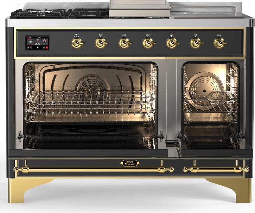 Ilve UM48FSQNR3MGG Matte Graphite With Brass Trim, Natural Gas