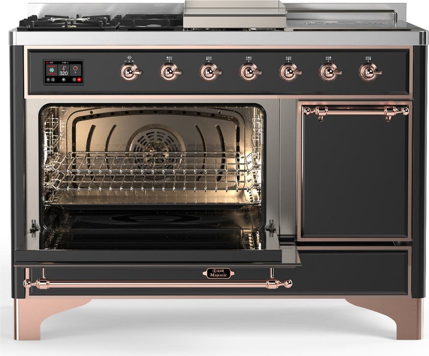 Ilve UM48FSQNR3MGPLP Matte Graphite With Copper Trim, Liquid Propane