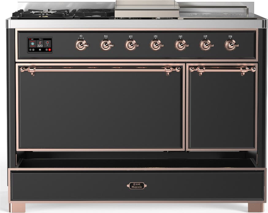 Ilve UM48FSQNR3MGPLP Matte Graphite With Copper Trim, Liquid Propane