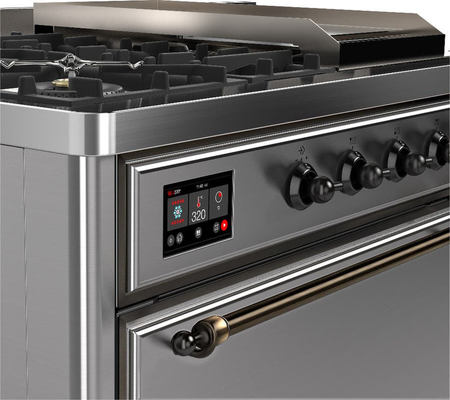 Ilve UM48FSQNR3SSBLP Stainless Steel With Burnished Trim, Liquid Propan...