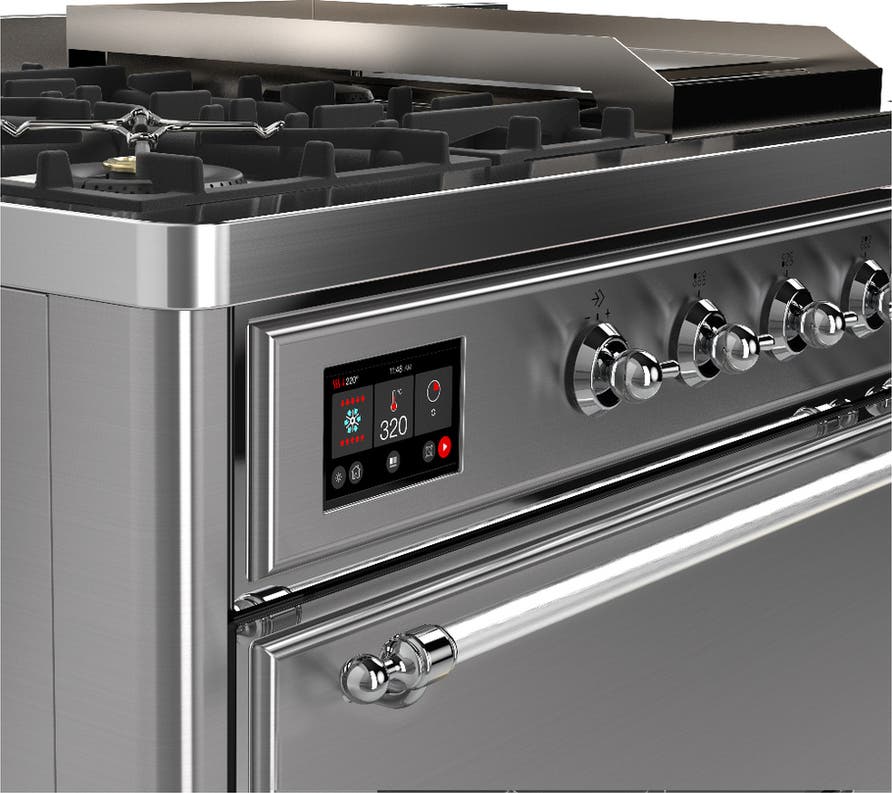 Ilve UM48FSQNR3SSC Stainless Steel With Chrome Trim, Natural Gas
