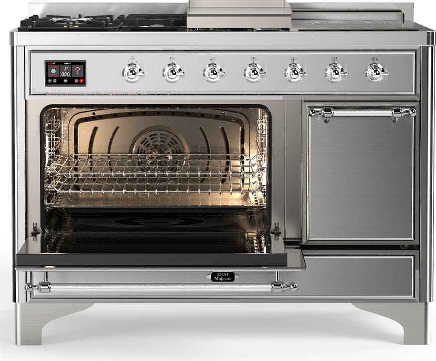 Ilve UM48FSQNR3SSCLP Stainless Steel With Chrome Trim, Liquid Propane