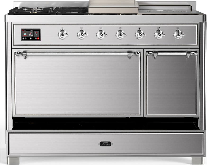 Ilve UM48FSQNR3SSCLP Stainless Steel With Chrome Trim, Liquid Propane