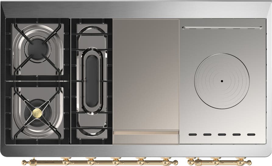Ilve UM48FSQNR3SSG Stainless Steel With Brass Trim, Natural Gas