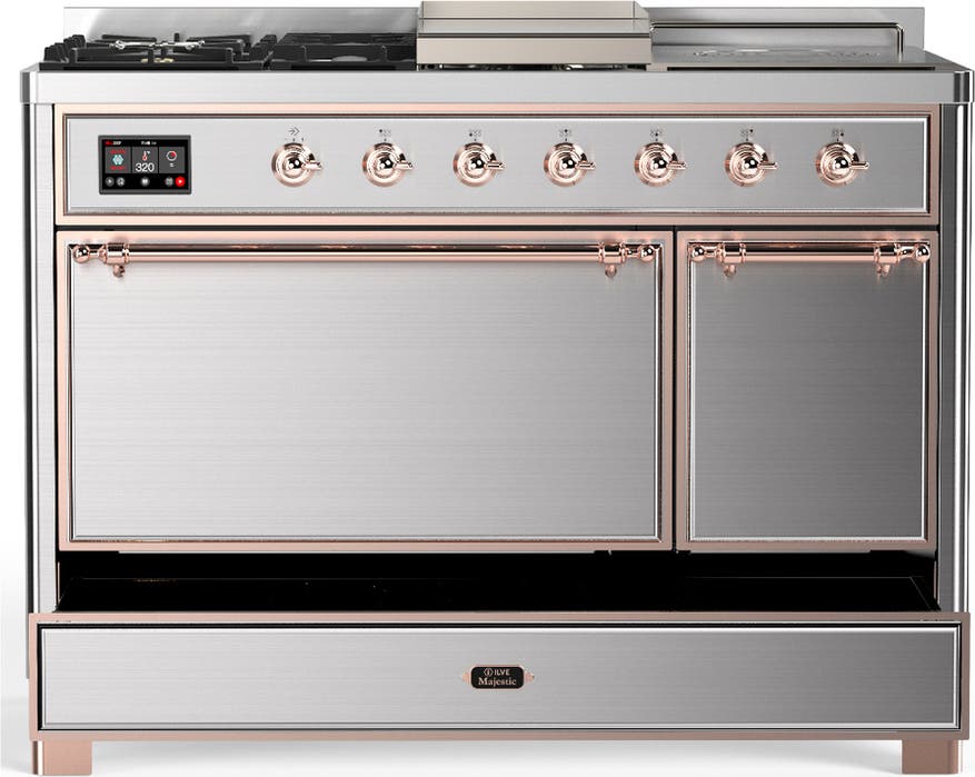 Ilve UM48FSQNR3SSP Stainless Steel With Copper Trim, Natural Gas