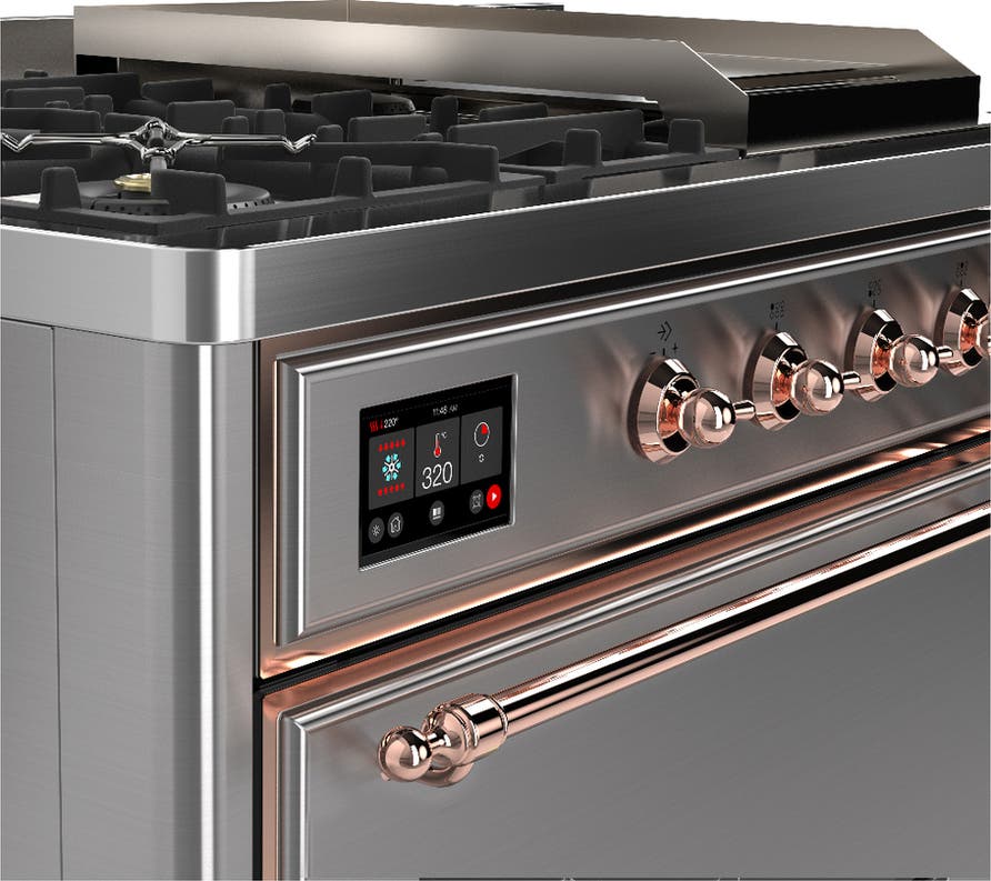Ilve UM48FSQNR3SSP Stainless Steel With Copper Trim, Natural Gas