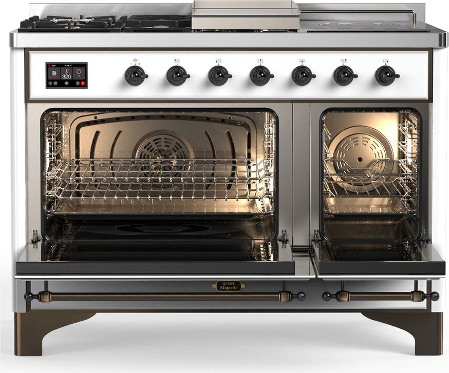 Ilve UM48FSQNR3WHB White With Burnished Trim, Natural Gas