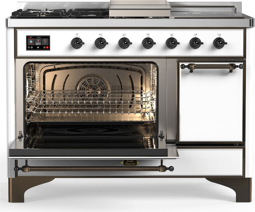 Ilve UM48FSQNR3WHB White With Burnished Trim, Natural Gas