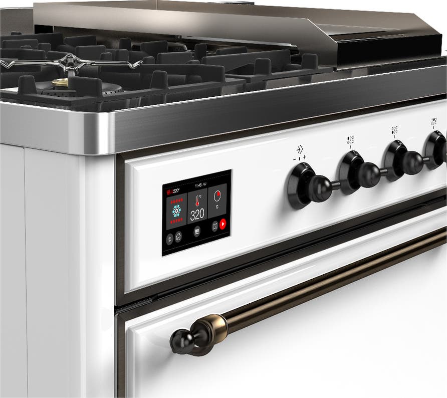 Ilve UM48FSQNR3WHBLP White With Burnished Trim, Liquid Propane