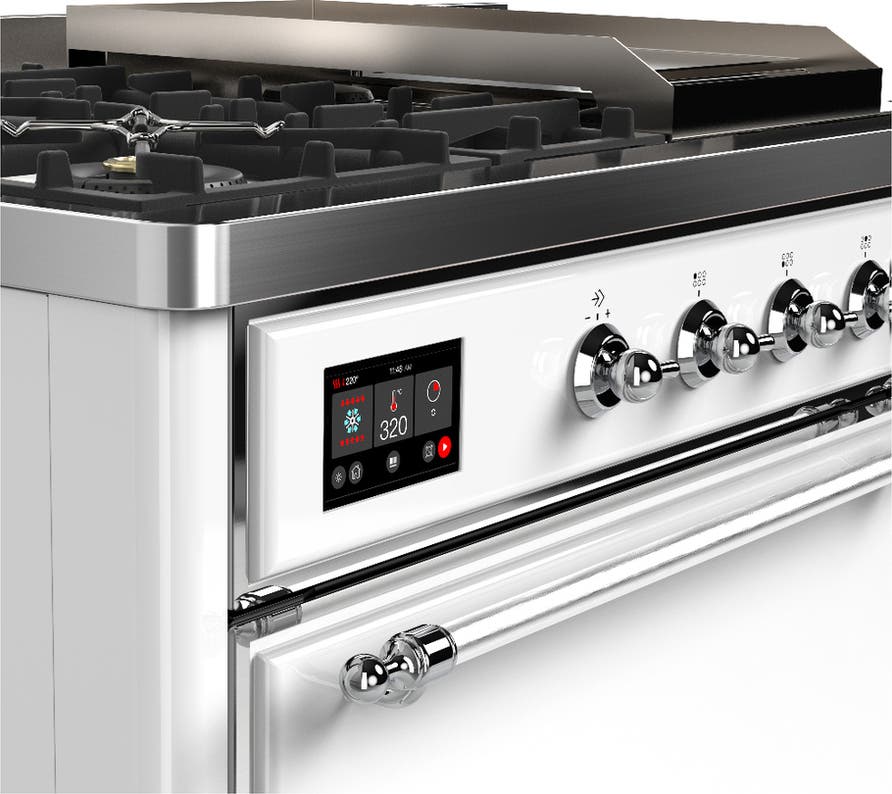 Ilve UM48FSQNR3WHCLP White With Chrome Trim, Liquid Propane