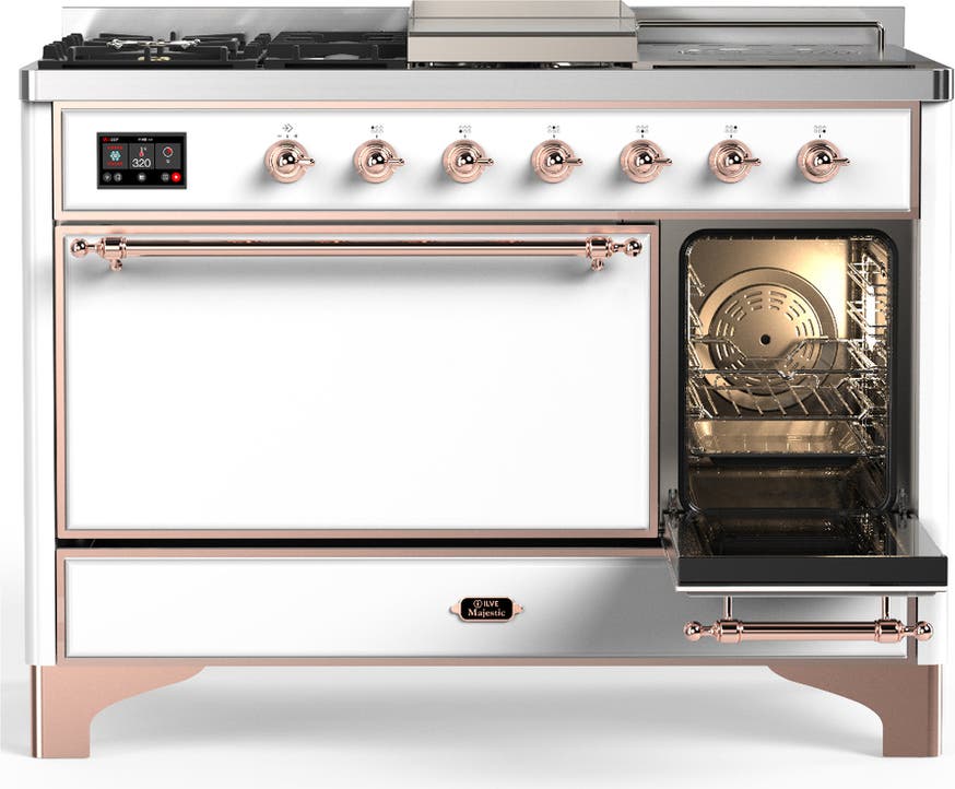 Ilve UM48FSQNR3WHP White With Copper Trim, Natural Gas