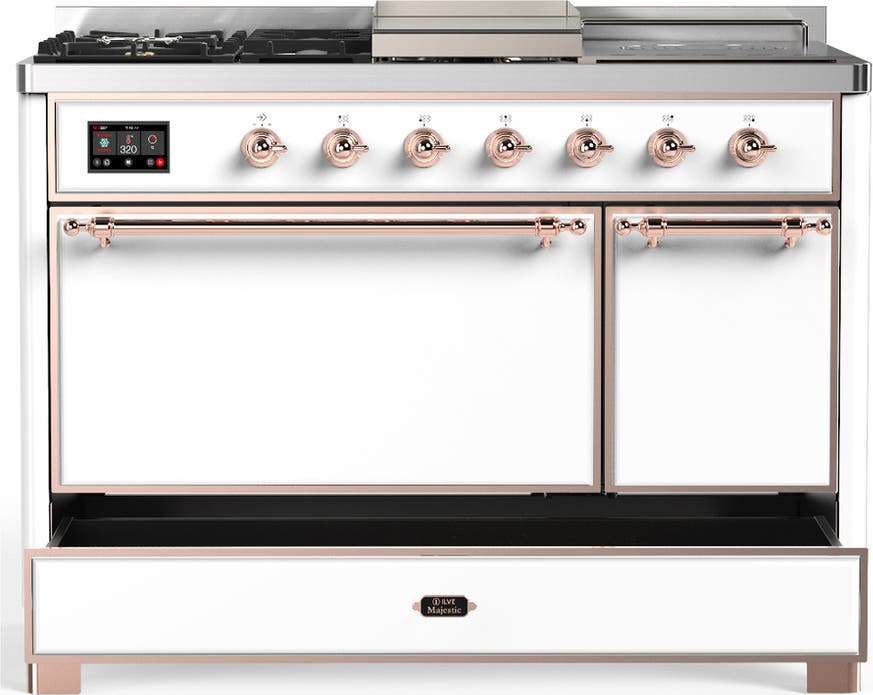 Ilve UM48FSQNR3WHPLP White With Copper Trim, Liquid Propane