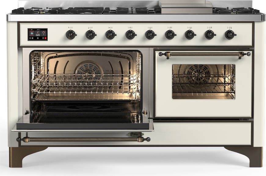 Ilve UM60FNR3AWB Antique White With Burnished Trim, Natural Gas