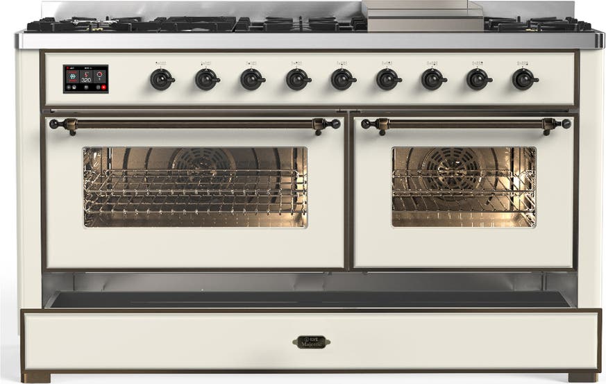 Ilve UM60FNR3AWB Antique White With Burnished Trim, Natural Gas