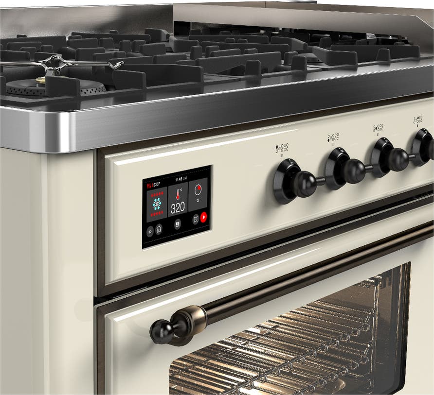 Ilve UM60FNR3AWB Antique White With Burnished Trim, Natural Gas