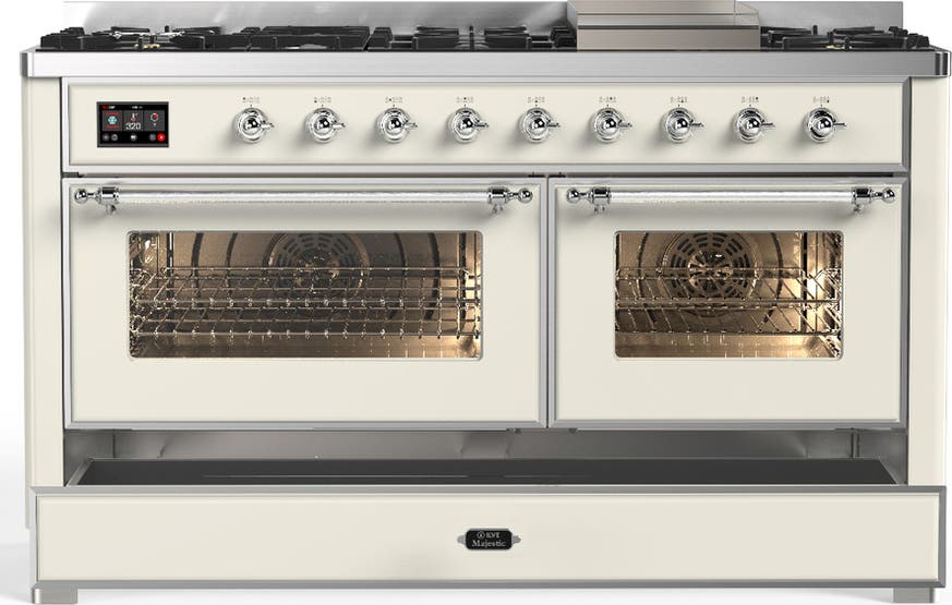 Ilve UM60FNR3AWC Antique White With Chrome Trim, Natural Gas