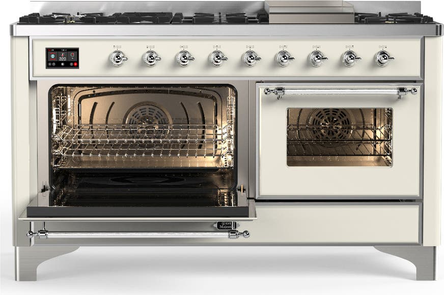 Ilve UM60FNR3AWCLP Antique White With Chrome Trim, Liquid Propane