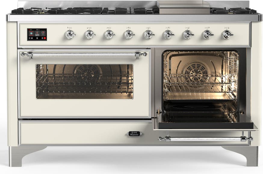 Ilve UM60FNR3AWCLP Antique White With Chrome Trim, Liquid Propane