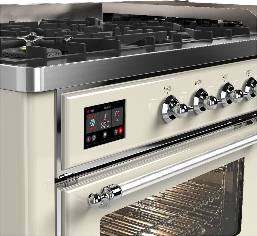 Ilve UM60FNR3AWCLP Antique White With Chrome Trim, Liquid Propane