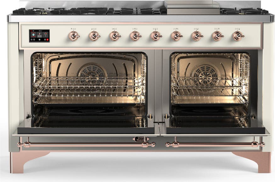 Ilve UM60FNR3AWP Antique White With Copper Trim, Natural Gas