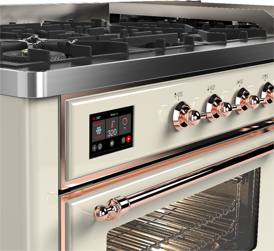 Ilve UM60FNR3AWP Antique White With Copper Trim, Natural Gas