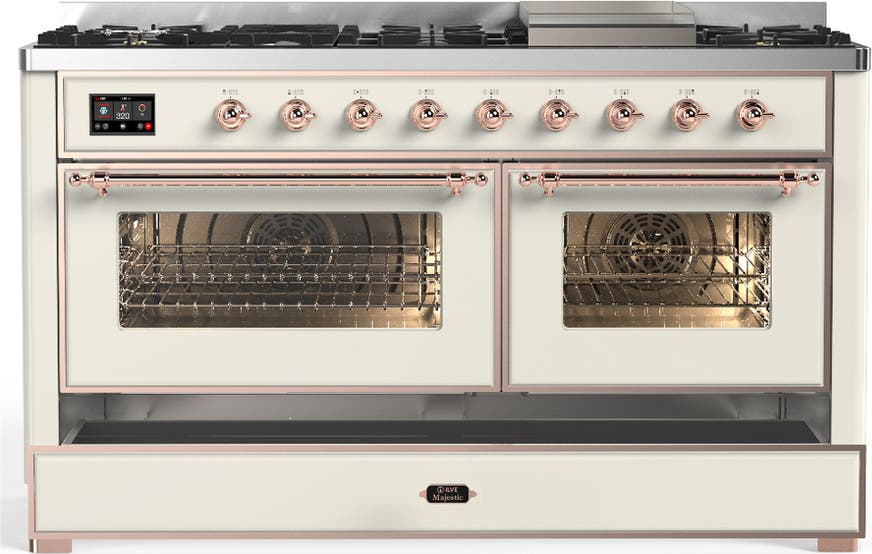 Ilve UM60FNR3AWPLP Antique White With Copper Trim, Liquid Propane