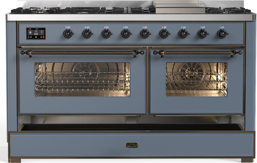 Ilve UM60FNR3BGBLP Blue Grey With Burnished Trim, Liquid Propane