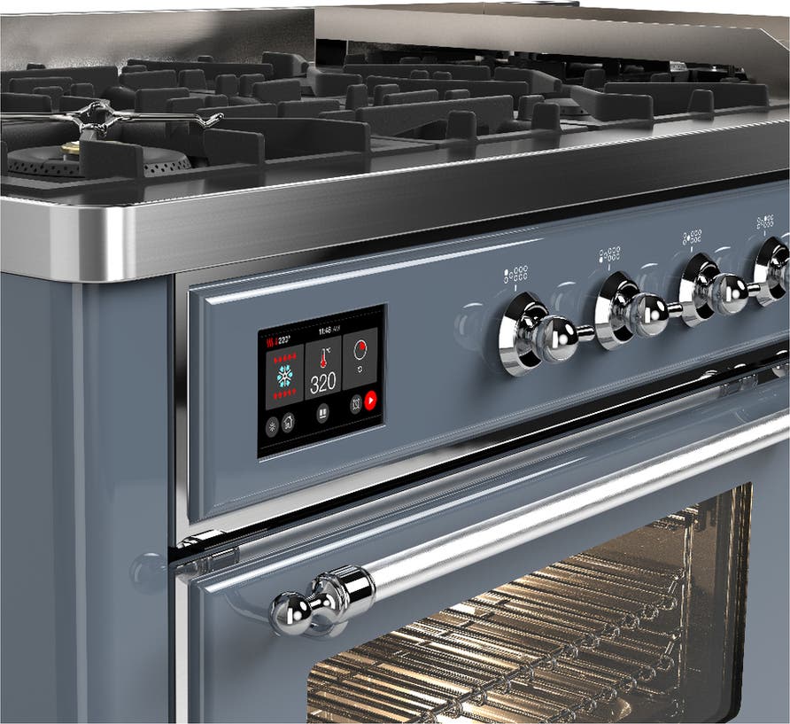 Ilve UM60FNR3BGC Blue Grey With Chrome Trim, Natural Gas