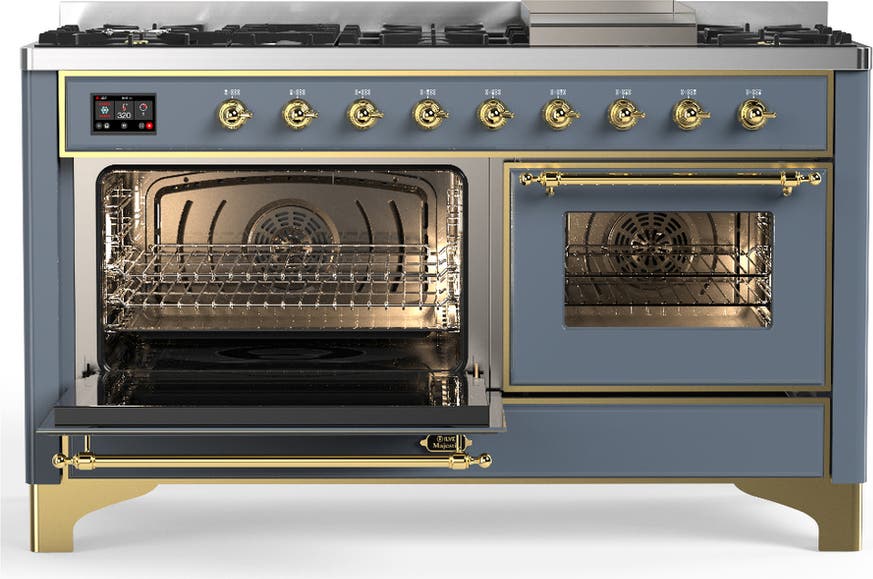 Ilve UM60FNR3BGG Blue Grey With Brass Trim, Natural Gas