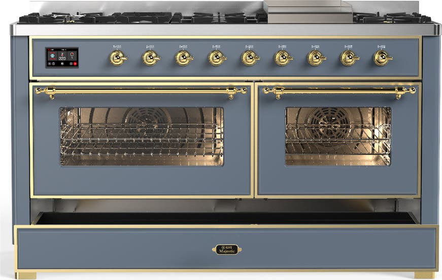 Ilve UM60FNR3BGG Blue Grey With Brass Trim, Natural Gas