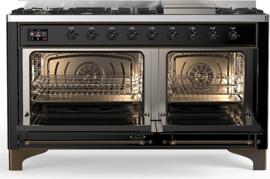 Ilve UM60FNR3BKBLP Glossy Black With Burnished Trim, Liquid Propane