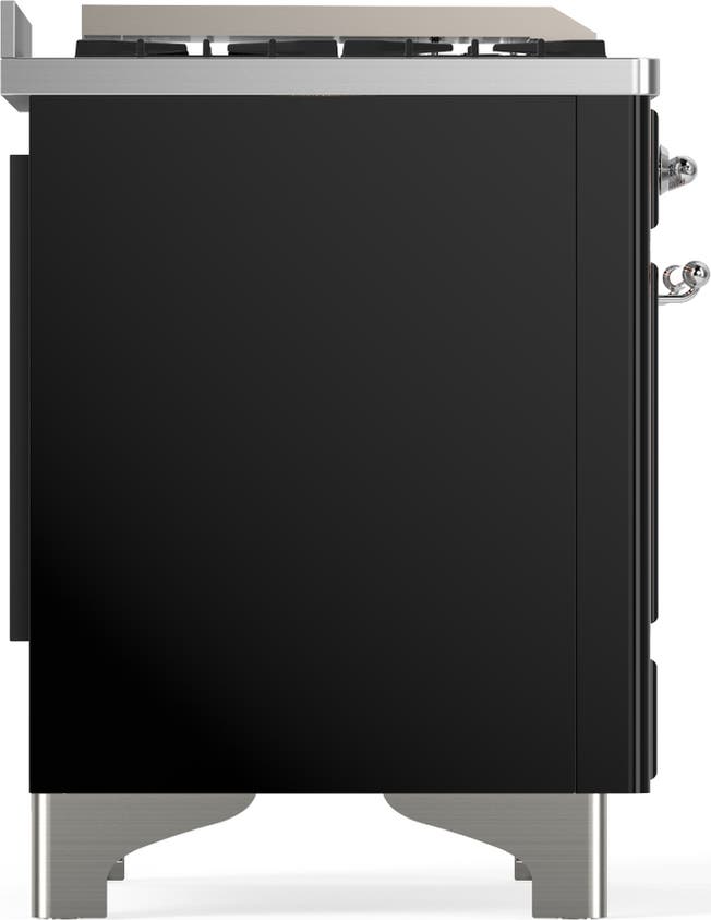 Ilve UM60FNR3BKC Glossy Black With Chrome Trim, Natural Gas