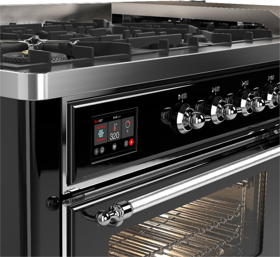 Ilve UM60FNR3BKCLP Glossy Black With Chrome Trim, Liquid Propane