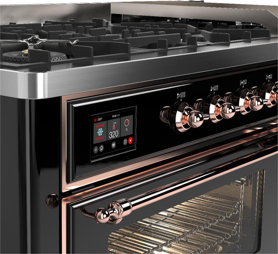 Ilve UM60FNR3BKP Glossy Black With Copper Trim, Natural Gas