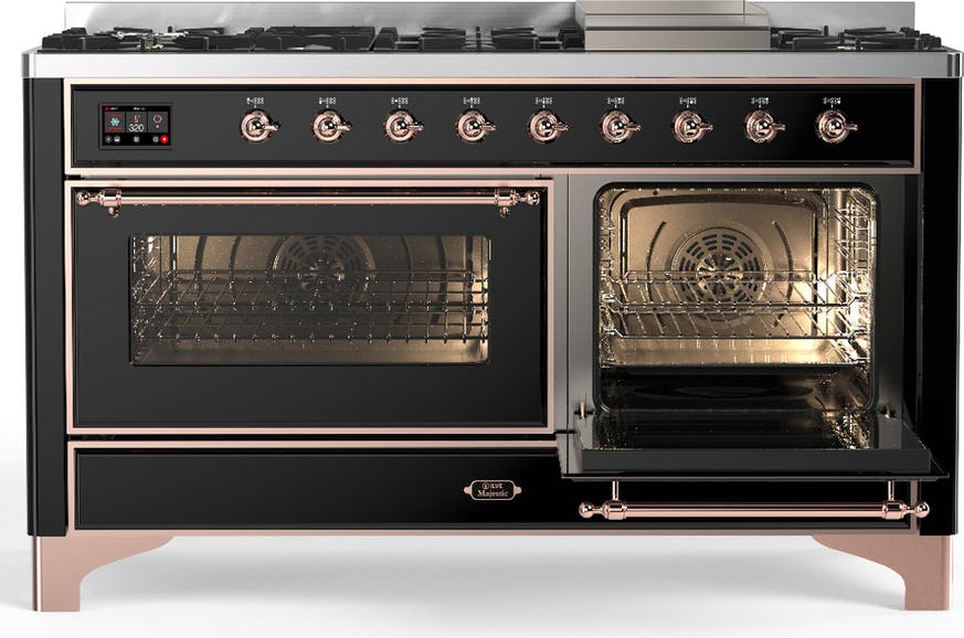 Ilve UM60FNR3BKPLP Glossy Black With Copper Trim, Liquid Propane