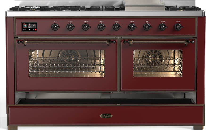 Ilve UM60FNR3BUBLP Burgundy With Burnished Trim, Liquid Propane