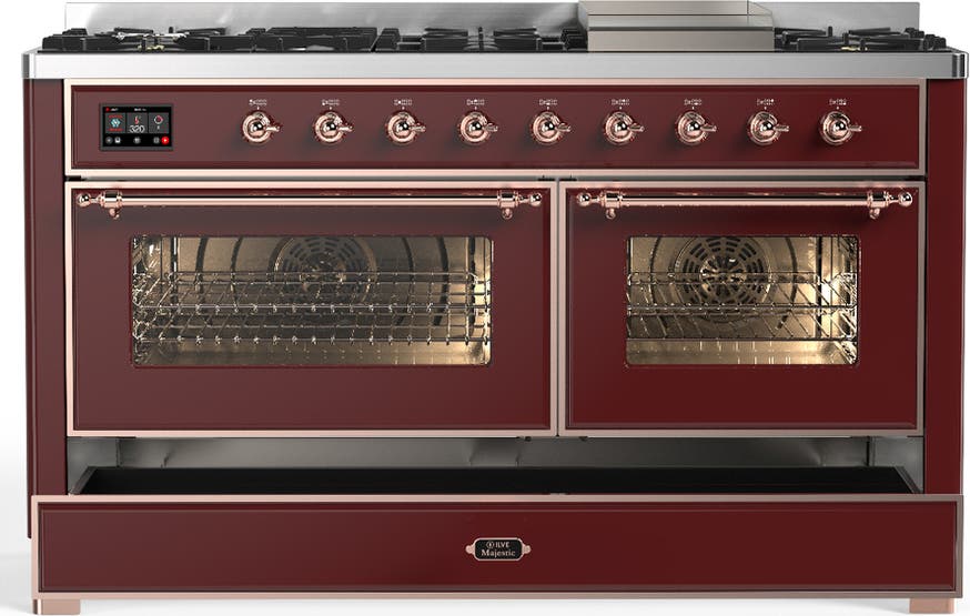 Ilve UM60FNR3BUP Burgundy With Copper Trim, Natural Gas