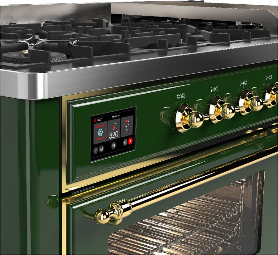 Ilve UM60FNR3EGG Emerald Green With Brass Trim, Natural Gas